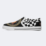 Black And White Snake Print - Slip On Shoes