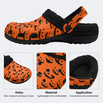Black Bat Orange - Fur Lined Slippers/Sandals