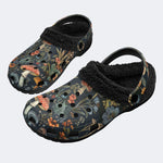 Mushroom Forest Print - Fur Lined Slippers/Sandals