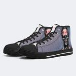 Unisex Demon Skeleton Graffiti Print - High Top Canvas