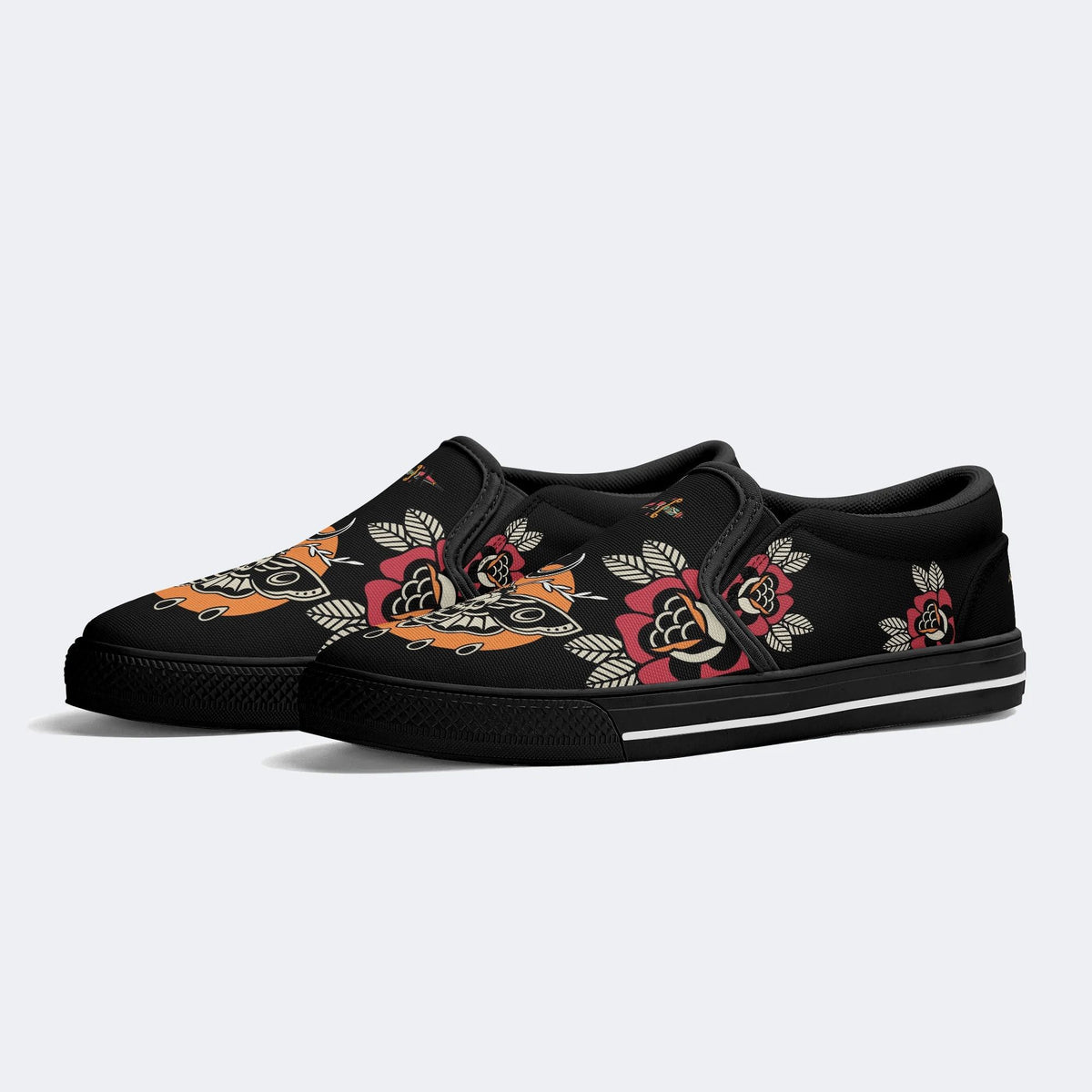 Death Moth Vintage Print - Slip On Shoes