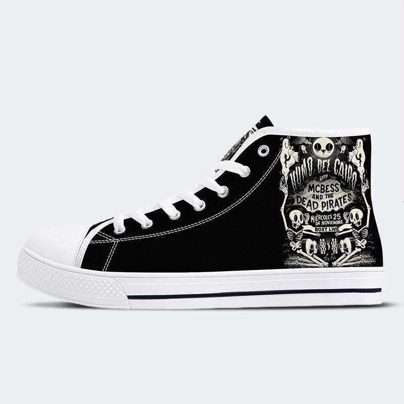 Unisex Horror Totenkopf Druck - High Top Canvas