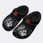 Vintage Wolfman Print - Fur Lined Slippers/Sandals