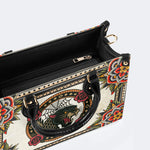Black Panther Head Print - Leather Handbag