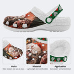 Christmas Ghostface Print - Fur Lined Slippers/Sandals