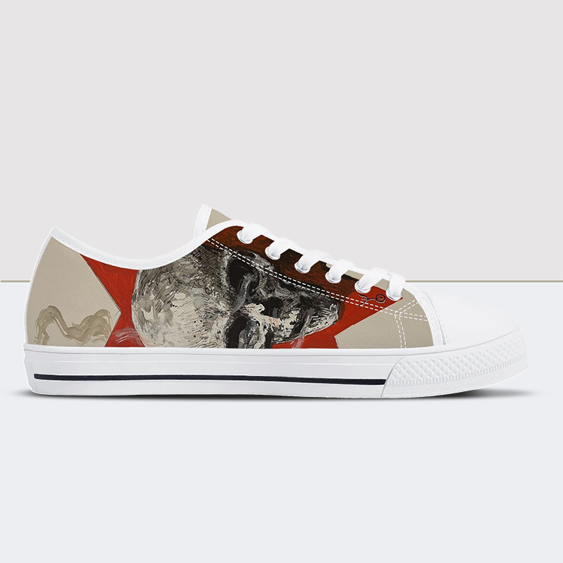 Incantations Skull Low Top Canvas Shoes