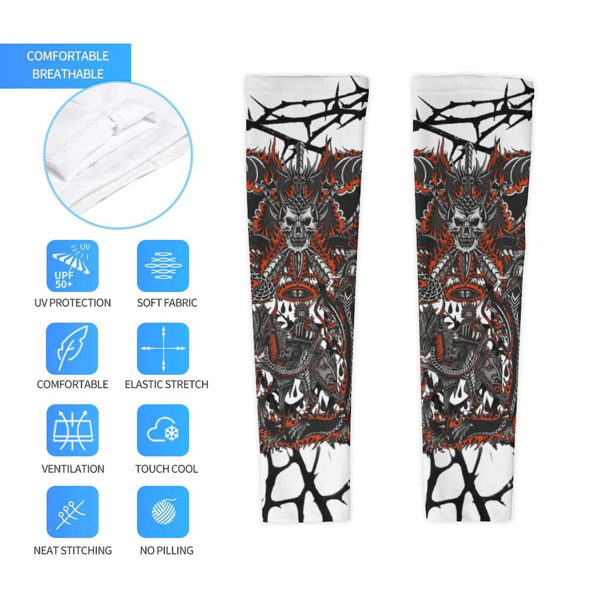 Skull Tattoo Print - Cooling sleeves