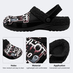 Spooky Ghost Script - Fur Lined Slippers/Sandals