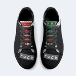 Angry Wolf Print - Skateboard Sneakers