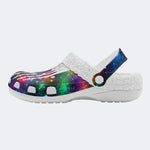 Cosmic Star Toe Bone Print - Fur Lined Slippers/Sandals