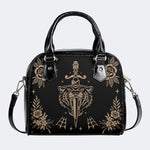 Old School Tiger Print - Leather Shoulder Handbag
