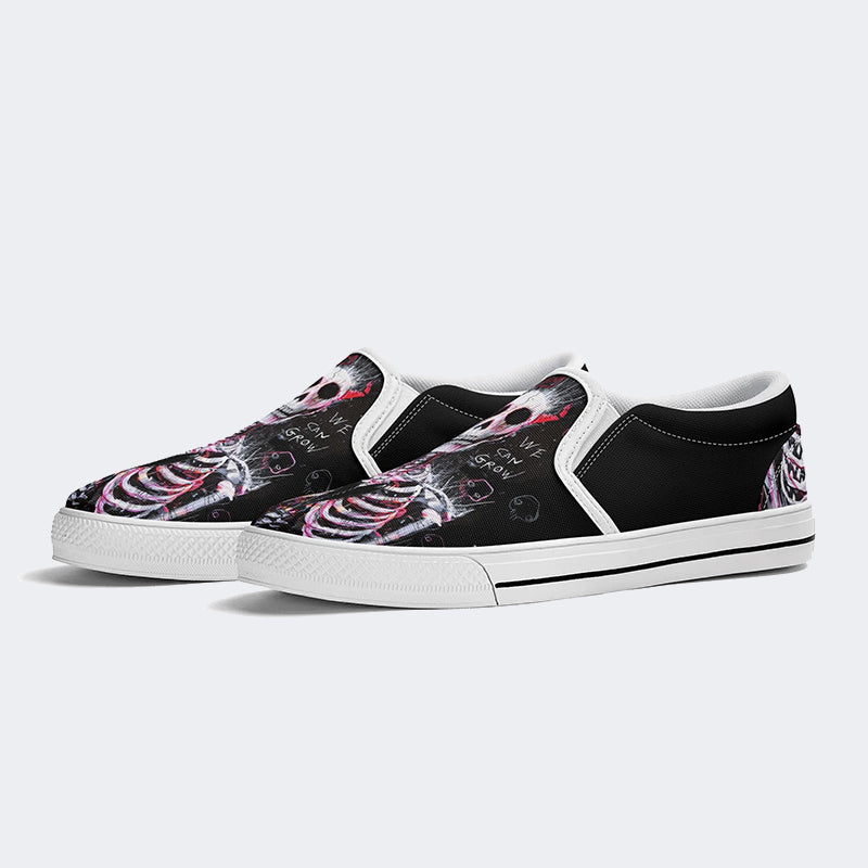 Grow From Darkness Skull Print - Slip On Shoes