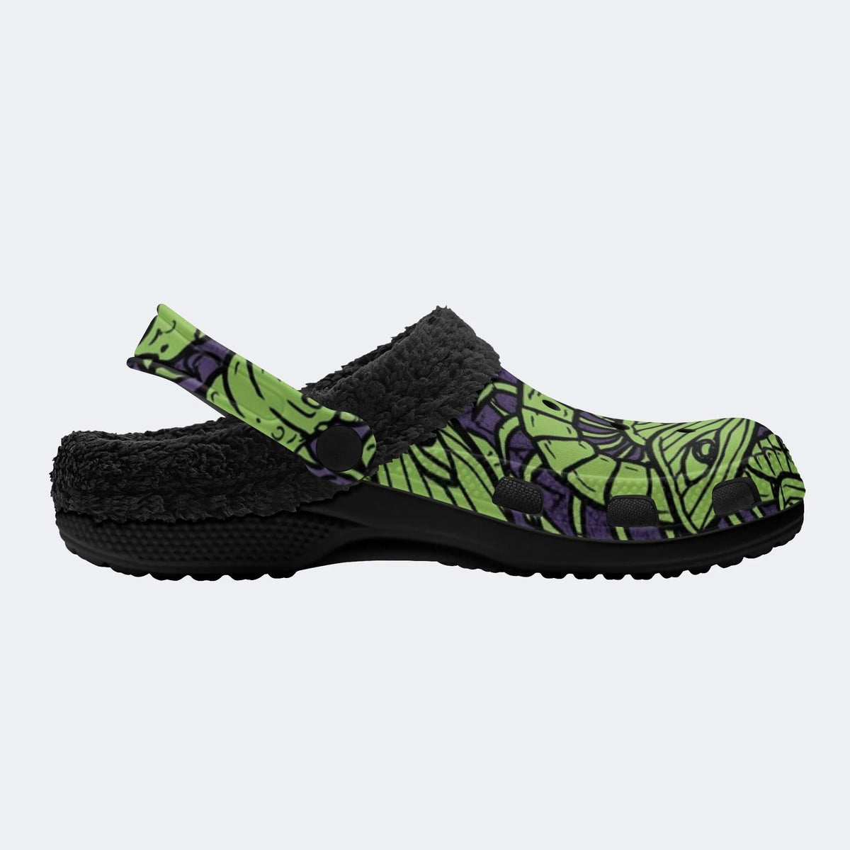 Moth Bug Print - Fur Lined Slippers/Sandals