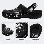 Gothic Dark Metal Skull Demon Print - Fur Lined Slippers/Sandals