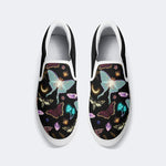 Fluorescent Moth And Botanical Print - Slip On Shoes