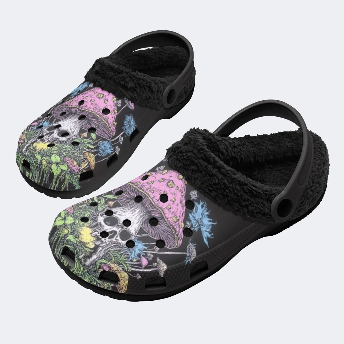 Mushroom Skull - Fur Lined Slippers/Sandals