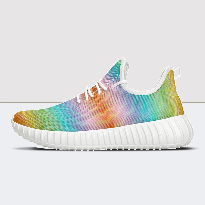 Figure&Rainbow Print Mesh Knit Sneakers