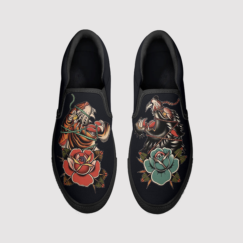 Bourd Floral&Animal Print Slip On Shoes