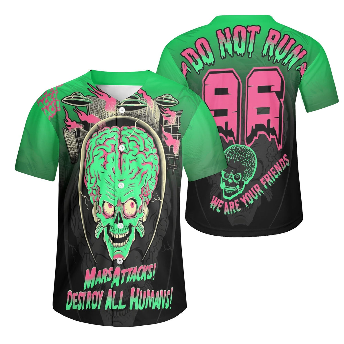 Mars Attacks Alien - Men's Short Sleeve Baseball Jersey