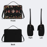 Night Sky Floral Vintage Print - Leather Satchel Bag