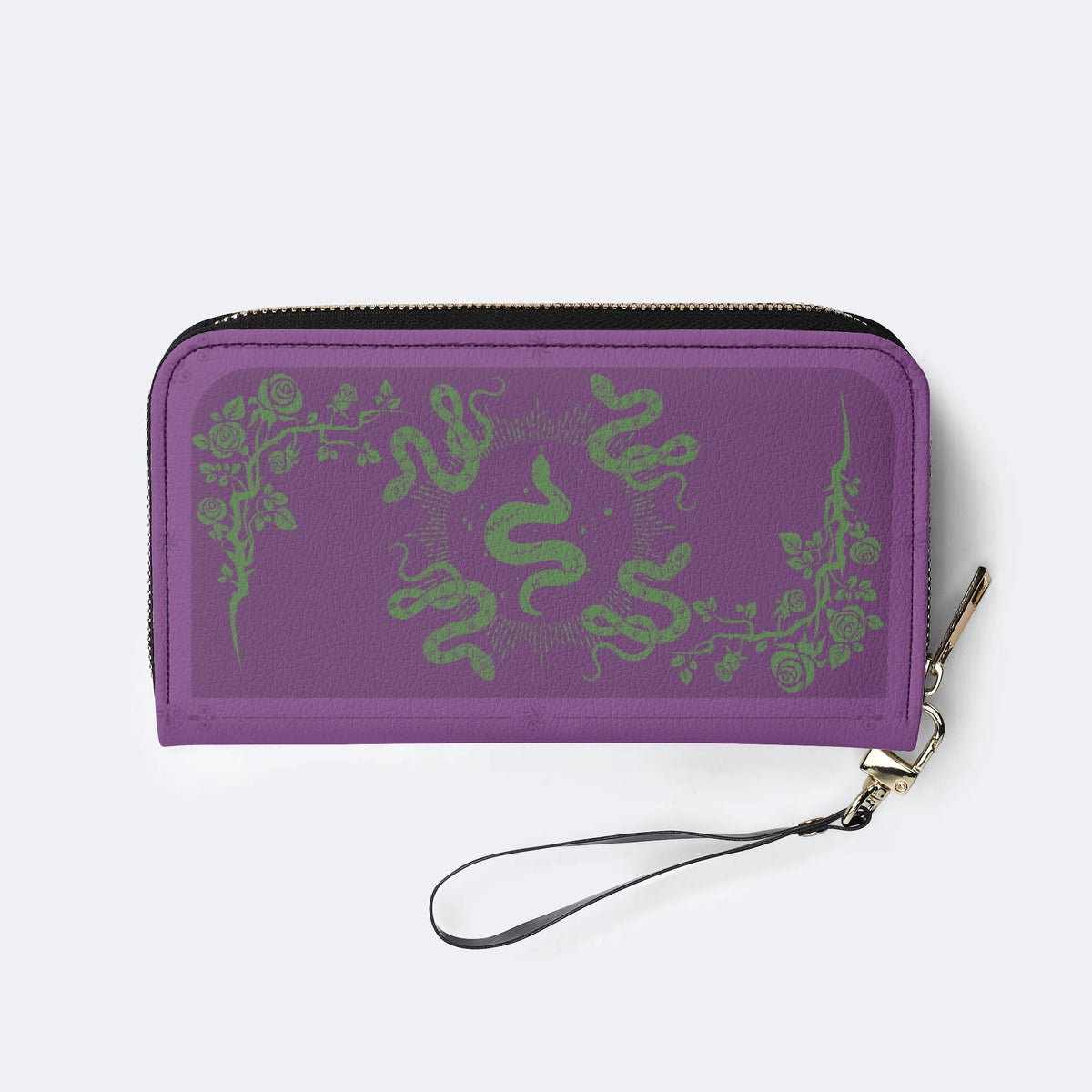 Inscribed Viper Print - Leather Wallet