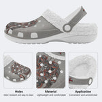 Metal Mecha Print - Fur Lined Slippers/Sandals