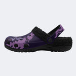 Gothic Raven Tombstone Purple Flame - Fur Lined Slippers/Sandals