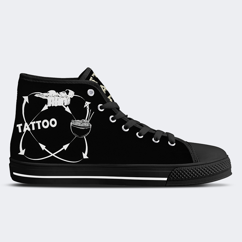 Unisex Tattoos Print - High Top Canvas