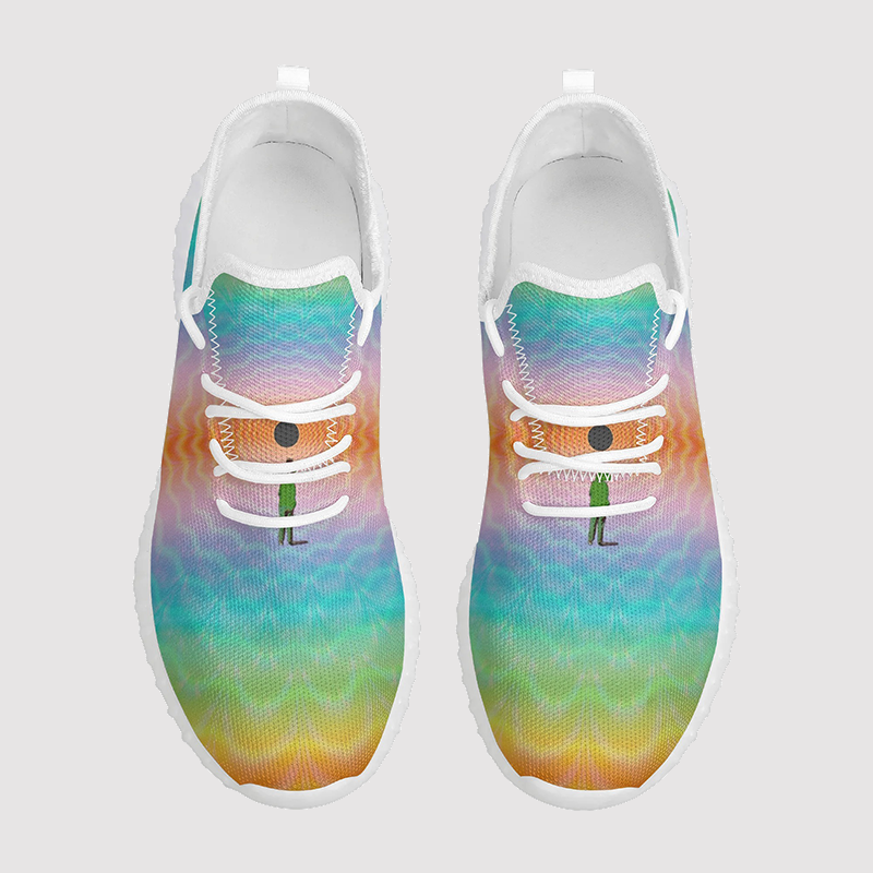 Figure&Rainbow Print Mesh Knit Sneakers