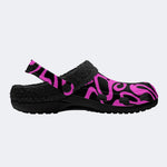 Y2K Pink Fluid Art - Fur Lined Slippers/Sandals
