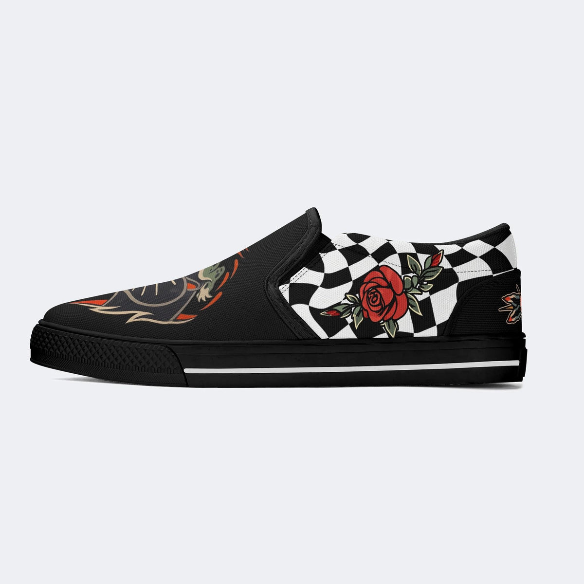 Japanese Frog And Panther Print - Slip On Shoes
