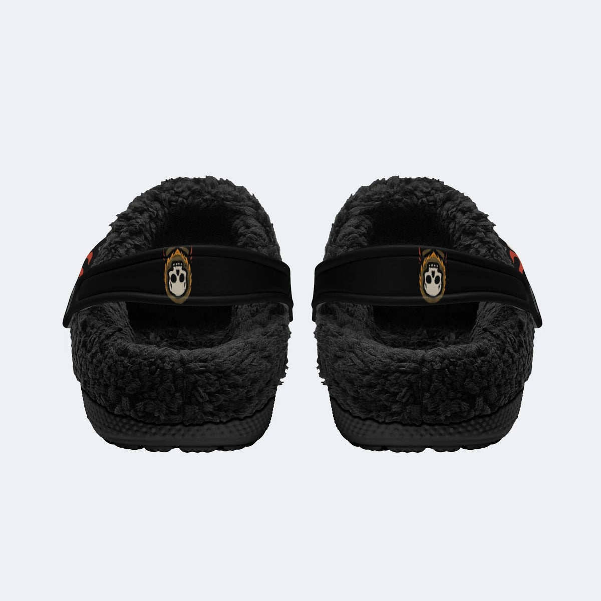 Death Moth Skull Bone - Fur Lined Slippers/Sandals