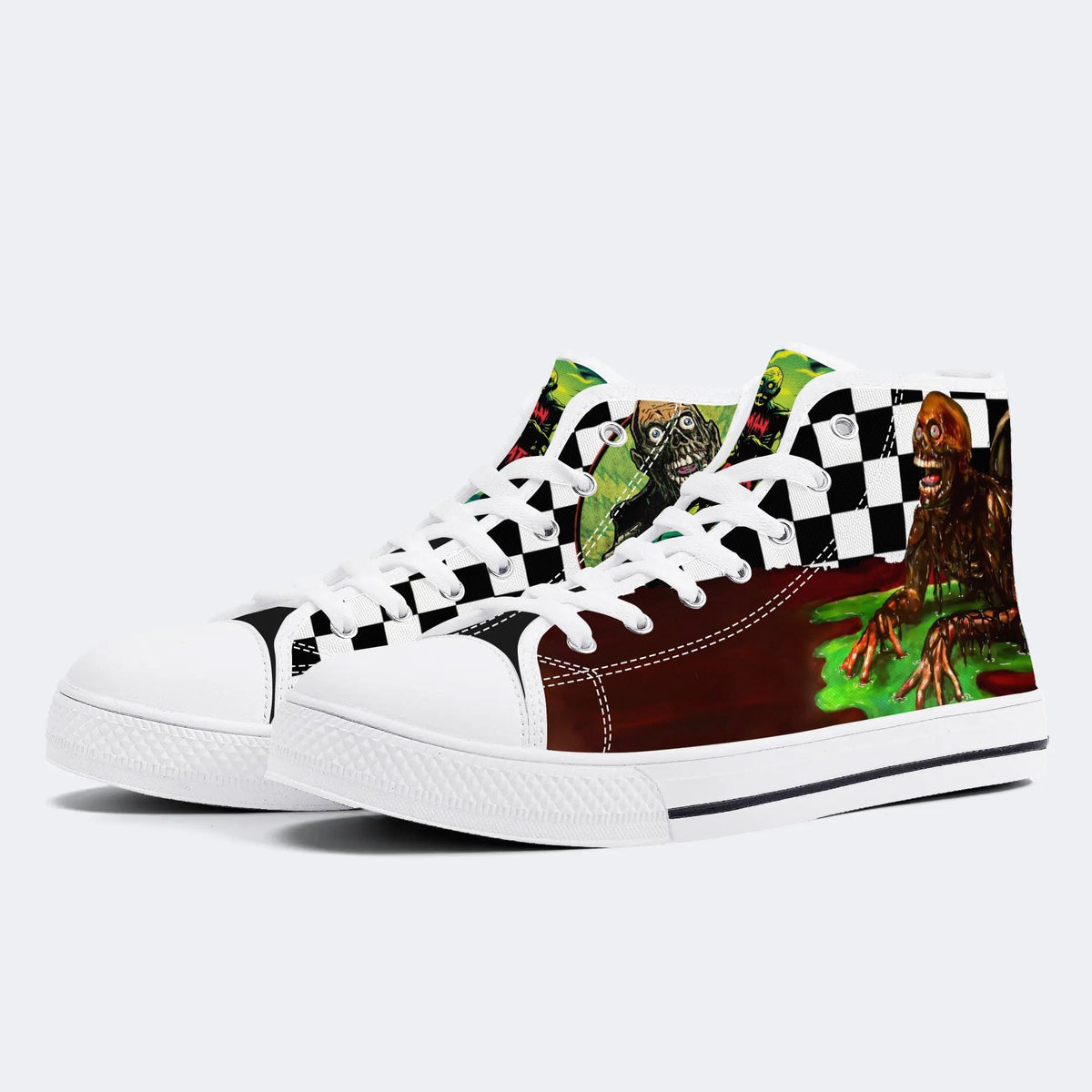 Unisex More Brains Print- High Top Canvas