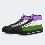 Genderqueer Pride Flag High Top Canvas Shoes