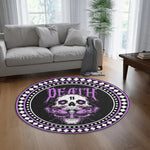 Skull And Purple Moth - Floor Mat