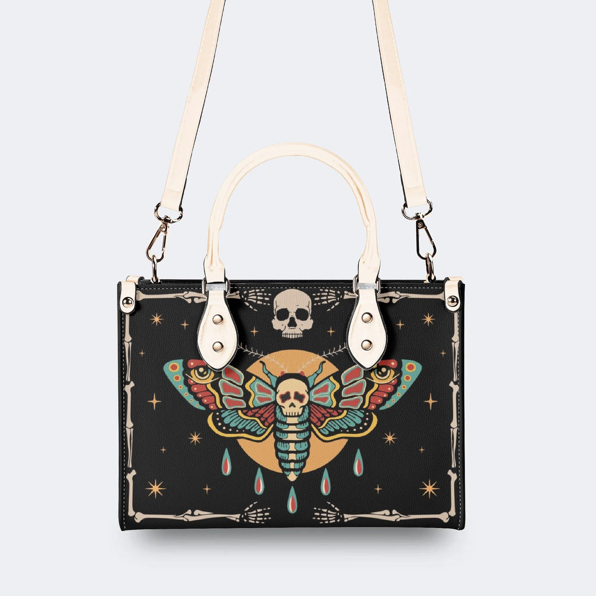 Toxic Moth Star Print - Leather Handbag
