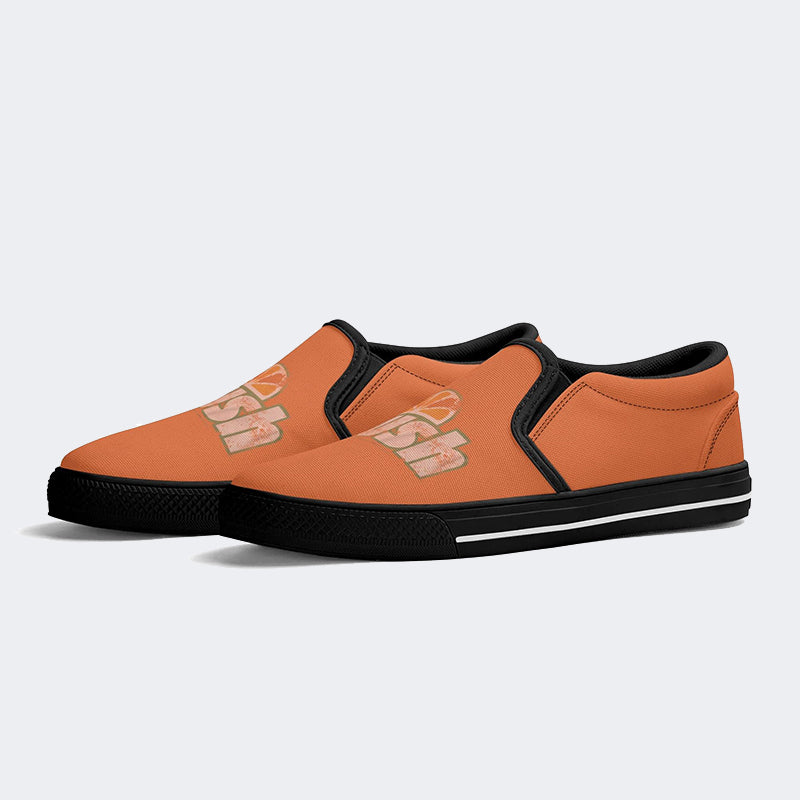 Vintage Orange Crush Print Unisex - Slip On Shoes