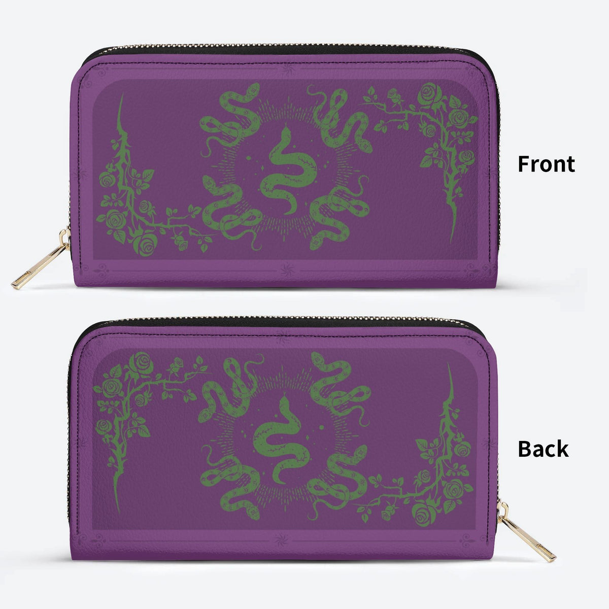 Inscribed Viper Print - Leather Wallet