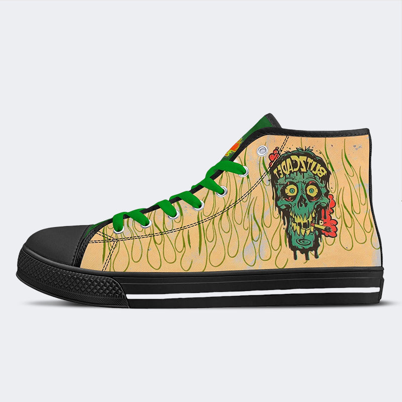 Unisex Totenkopf&amp;Buchstaben Druck - High Top Canvas