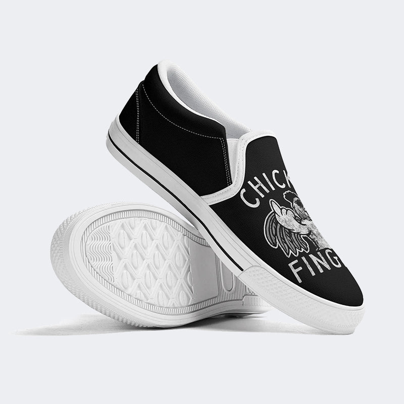 Chicken Middle Fingers Unisex - Slip On Shoes