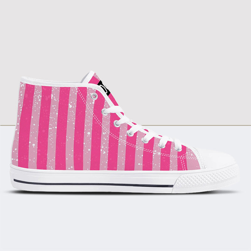 Barbie Pink Striped Starry Sky High Top Canvas Shoes