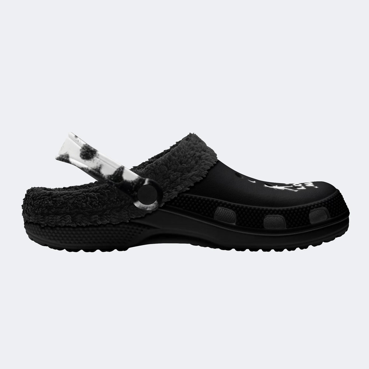 Gothic Ghost Silhouette - Fur Lined Slippers/Sandals