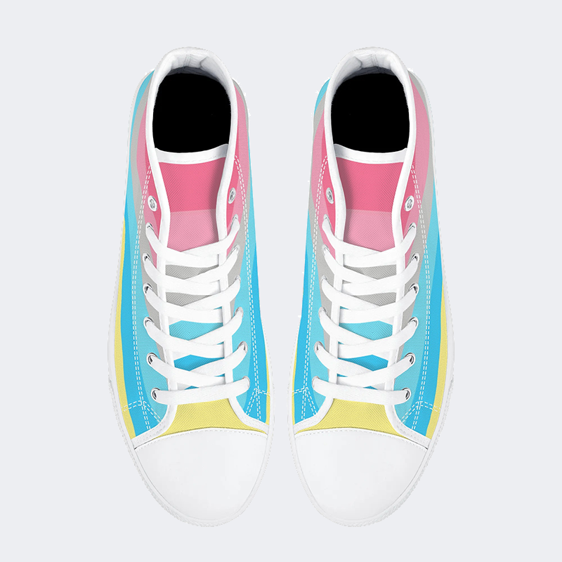 Genderflux Pride Flag High Top Canvas Shoes