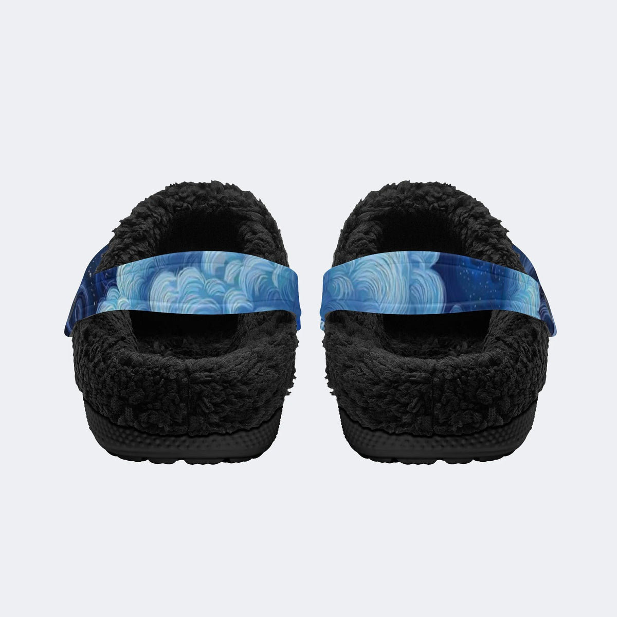 Blue Swirl Galaxy - Fur Lined Slippers/Sandals