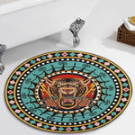 Vintage Tiger And Sword Print - Floor Mat