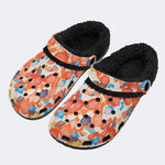 Unisex Ink Print - Fur Lined Slippers/Sandals