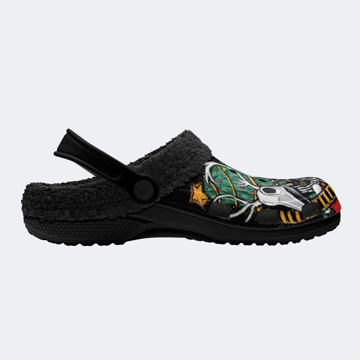 Gothmas Jack Skull - Fur Lined Slippers/Sandals