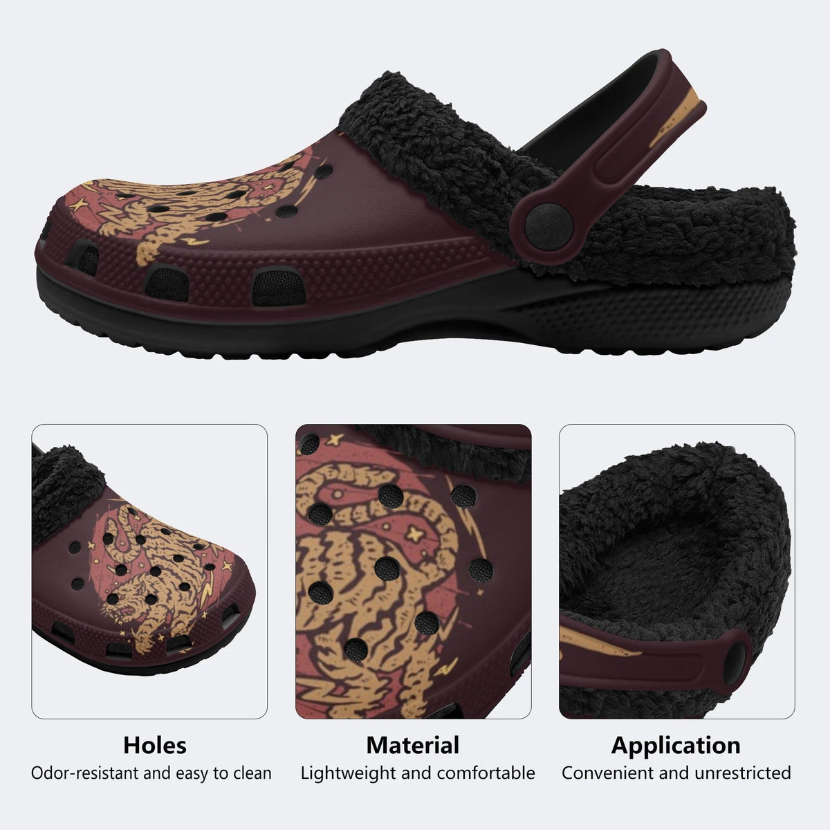 Running Tiger - Fur Lined Slippers/Sandals