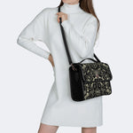 Dark Cottagecore Forest Animal Bones Print - Leather Satchel Bag
