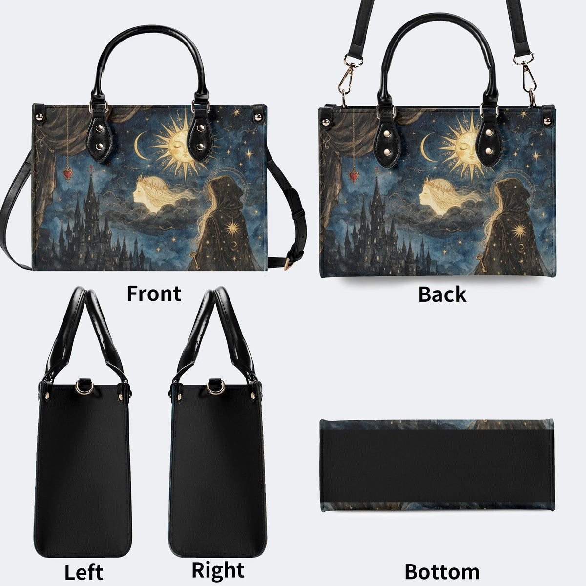 Star Moon Castle Figure Print Handbag Factory Direct Sales